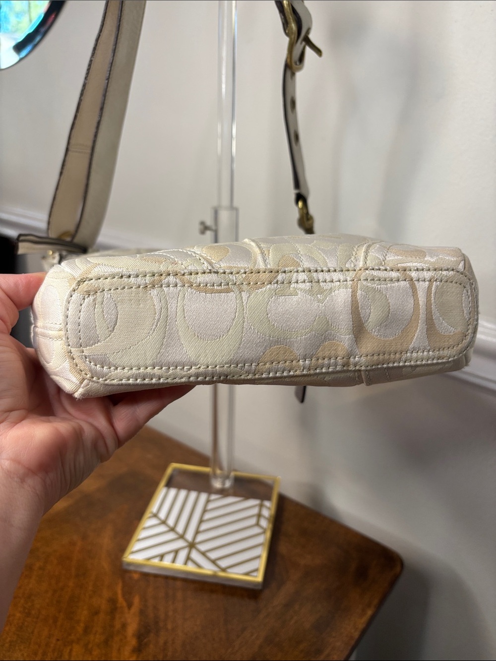 Coach Vintage Optic Signature C Crossbody/Shoulder in Jacquard w/ Leather Trim - Picture 12 of 16